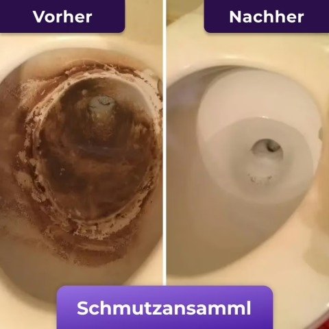 Vom Anbieter gezeigtes Vorher-Nachher-Beispiel bei Schmutzansammlung