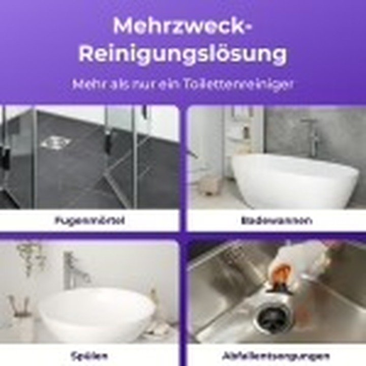 Darstellung verschiedener Einsatzbereiche des FizzClean-Reinigungspulvers